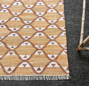 Tapis en jute fait main, tissé à la main, en fibres naturelles, écologique, fin, tressé, à poils ras, style abstrait moderne, anti-bactérien, pour l'exercice et la prière - Product Image 2