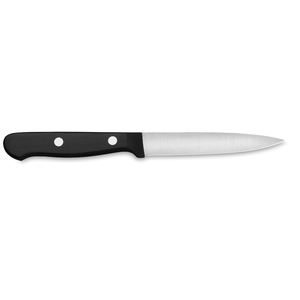 Couteau utilitaire professionnel de 4 pouces avec lame en acier inoxydable tranchante, manche riveté noir pour la découpe de fruits, légumes et viandes en cuisine - Product Image 2