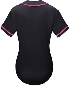 Custom <b>Women</b> Breathable 100% Polyester Baseball Jersey <b>Button</b>-<b>Up</b> Short Sleeve Team <b>Shirt</b> Personalized Logo Name Number for Club - Product Image 4