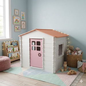 Maison de jeu en bois durable et sécuritaire, bords lisses, en contreplaqué de pin américain du Vietnam, pour enfants de 5 à 7 ans, unisexe - Product Image 4