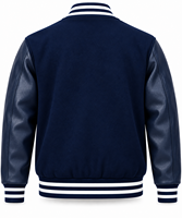 Veste varsity noire pour homme, couleur unie, manches en cuir, style décontracté pour l'automne, col rabattu, fermeture à boutons, veste varsity personnalisable