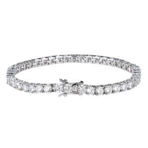 Fashion Jewelry 14k Rose Gold Plated <b>Iced</b> <b>Out</b> VVS Lab Grown Diamond Hip Hop Tennis <b>Chain</b> Bracelet for Women IGI Certified - Product Image 1