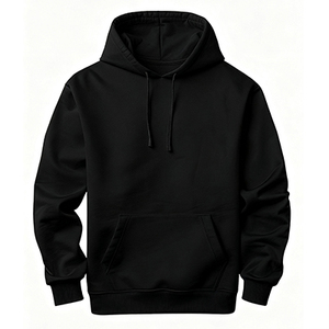 Sweat à capuche décontracté pour homme en mélange de coton molletonné avec poche kangourou et ourlet côtelé – Style urbain et décontracté pour le quotidien - Product Image 1