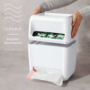 SinkSuite Dispenser per Sacchetti Bianchi Maculati con Coperchio Rimovibile, Organizzatore per Sacchi della Spazzatura Domestici, Supporto per Lavastoviglie - Product Image 3