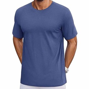 T-shirts pour hommes de haute qualité en gros, respirants, écologiques, anti-rétrécissement, à manches courtes, 100% coton tricoté, personnalisables - Product Image 1