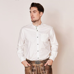 Camisa Casual de Manga Larga para Hombre, Cuello Redondo, Color Rojo y Blanco, Corte Regular, Tejido de Punto, 100% Algodón, Secado Rápido - Product Image 4