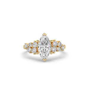 Bague de fiançailles minimaliste légère et unique en or 14 carats avec diamant de laboratoire taille marquise brillant de 2,00 carats pour femme - Product Image 6