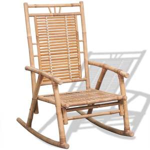 Fauteuil à bascule en bambou naturel, résistant aux intempéries, pour intérieur et extérieur, mobilier léger et durable pour une relaxation optimale. - Product Image 3