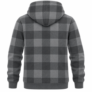Sweat à capuche en polaire à carreaux pour homme, pull décontracté à carreaux, sweat à capuche chaud pour l'hiver, streetwear personnalisé OEM - Product Image 2