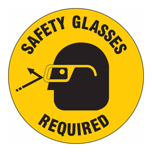 Brady Anti-Slip Safety <b>Glasses</b> Required Floor Sign-Flexible Folding <b>Plastic</b> Wet Floor Warning Sign for Workplaces - Product Image 1