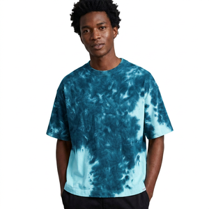 Camiseta de punto para hombre Oem Sunfade, 100% algodón, oversize, ecológica, de secado rápido, a rayas, tie-dye, manga corta, transpirable - Product Image 1