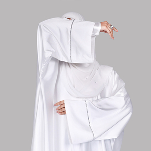 OEM <b>Women</b> <b>Abaya</b> Factory Luxury Modest Wear Satin Plaid with Pockets Embellishments Custom Size Options Eco-Friendly - Product Image 4