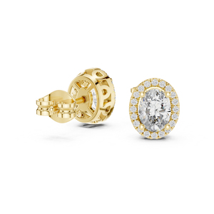 ต่างหูเพชรรูปไข่เคลือบทองคำ 1.2 กะรัต ได้รับการรับรองจาก IGI หรูหราสำหรับผู้หญิง |   คอลเลคชั่นเจ้าสาว |   เพชรที่เพิ่งเพาะเลี้ยง - Product Image 4