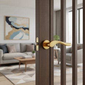 Solid Brass Door <b>Handle</b> Set with Mortise <b>Lock</b> for Interior Use | Designer Lever <b>Handles</b> in Antique, Black,Gold & Graphite Finish - Product Image 4