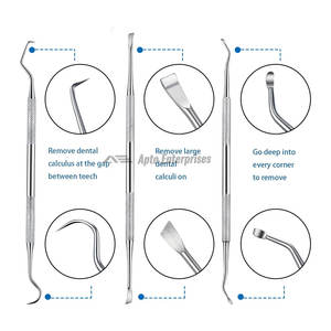 Manual Dental <b>Tooth</b> Scaler Scraper Double Headed Stainless Steel Tartar Removing <b>Tool</b> Professional Pet <b>Teeth</b> <b>Cleaning</b> Instrument - Product Image 2