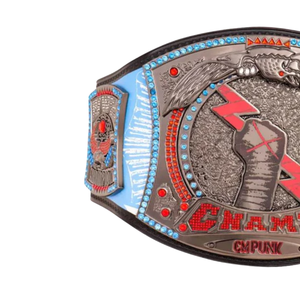 Cinturón de Campeonato WWE de CM Punk, Personalizable, de Alta Calidad, Rojo y Azul, Cinturón Deportivo Personalizado, Ediciones de Colección - Product Image 3