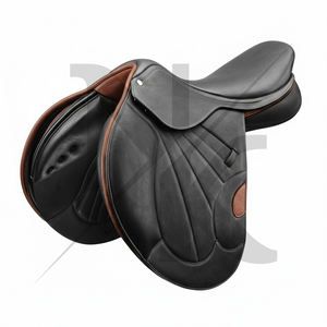 Silla de montar profesional para salto ecuestre con estructura de madera y cincha de cuero genuino duradero. Productos de carreras de caballos ingleses de la India. - Product Image 5