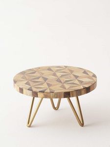 Wholesale Price Mini Wooden Display <b>Stand</b> Resin Top Metal Legs Dessert Riser Serving Tray Decor Item for sale - Product Image 5