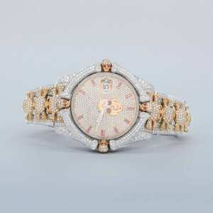 RB GEMS นาฬิกากลไกใช้ได้ทั้งชายและหญิงสุดหรูเพชรโมอิสสำหรับผู้ชายเคสทรงสี่เหลี่ยมที่เป็นเอกลักษณ์สายสแตนเลสสไตล์ฮิปฮอป - Product Image 6