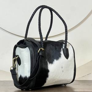 Bolso de Hombro de Cuero Genuino de Vaca, Estilo Speedy Mediano, con Asa Trenzada, de Lujo, para Viajes de Fin de Semana, Unisex - Product Image 4