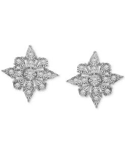 Orecchini a lobo con cluster di diamanti (1/10 ct.) t.w.) in Argento Sterling, Creato per |   Macy's - Product Image 3