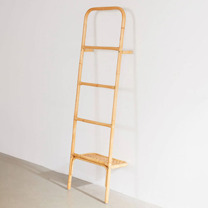 Best selling <b>bathroom</b> <b>accessories</b> cane free standing towel rack ladder rattan blanket ladders - Product Image 5