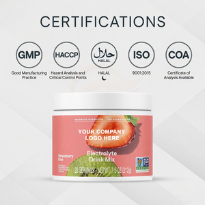 hydration electrolyte powder sports drink mix strawberry kiwi flavor oem supplement manufacturer - Product Image 3