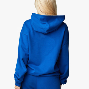 Custom Heavyweight 100% Cotton Oversize Crop <b>Top</b> Hoodie <b>Sweat</b> Suits Breathable Pullover Streetwear for Women in Winter - Product Image 2