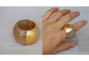 แหวนเขาควายธรรมชาติคุณภาพดีที่สุดของงานหัตถกรรม saniya แหวนขัดมันแบบหนาๆสำหรับเป็นของที่ระลึกหรือของขวัญความรัก - Product Image 4