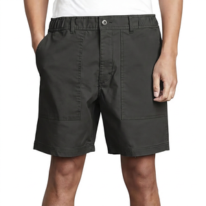 <b>Men's</b> Solid <b>Green</b> Cotton <b>Shorts</b> With Pockets Button Fly Casual Style Mid Waist Woven Oxford Fabric Breathable - Product Image 2
