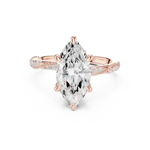 <b>Vintage</b> Infinity Vine 2.5ct Marquise Cut Lab Grown Diamond Side Stone Engagement <b>Ring</b> 10K 14K 18K <b>Gold</b> IGI Certified - Product Image 5