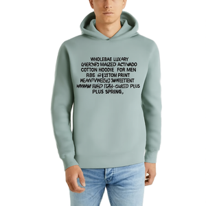 Sudadera con capucha de algodón extragrande de lujo al por mayor para hombre, con estampado personalizado BD, de alta calidad, encerada, para primavera - Product Image 3