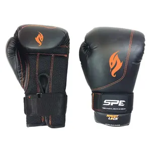 AGORA IMPEX 12盎司工厂真皮定制专业黑色拳击手套，用于训练和锻炼