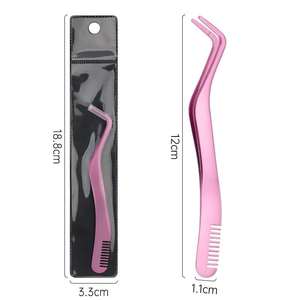 High Quality Beauty Eyebrow Comb Tweezers Stainless Steel Anti-Static Professional Lashes Extension <b>Makeup</b> <b>Tools</b> - Product Image 3