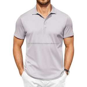 Camiseta Polo de Manga Larga Informal para Hombre, Camiseta de Manga Corta 100% Algodón, 220 g/m², Color Sólido, Camiseta Polo Lisa para Hombre - Product Image 4