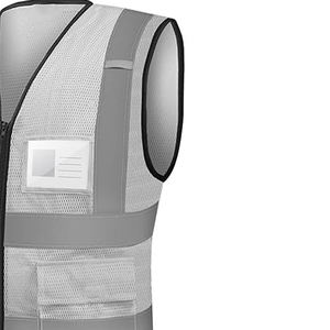 Chaleco de Seguridad Reflectante Negro Personalizado con Logotipo de Empresa y Bolsillos, Chaleco de Seguridad Laboral de Alta Visibilidad con Color Personalizado - Product Image 2