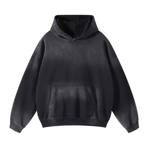 100%Cotton Sun Faded Hoodie Premium Quality Street Fashion Sweatshirt Hoodies Sweaters <b>Clothes</b> Men Embroidery - Product Image 5