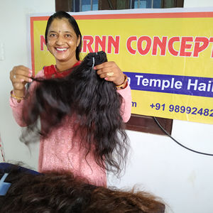 Cheveux humains cambodgiens bruts vierges bon marché, tissage machine naturel, faisceaux à double ondulation, cheveux humains de temple, meilleure qualité - Product Image 4