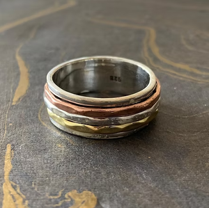 Unisex <b>Spinner</b> <b>Ring</b> 925 Sterling Silver Rotating Band Wholesale Made In India By Jaipur Silver - Product Image 4