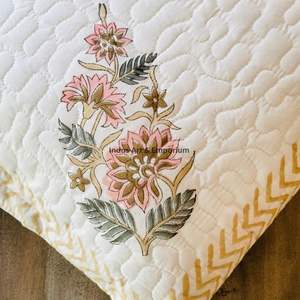 Housse de coussin carrée décorative en coton imprimé à la main en Inde, 40 x 40 cm - Product Image 5