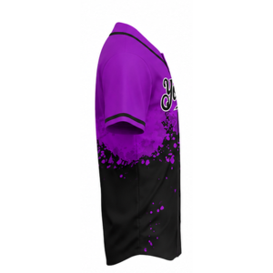 Camiseta de Béisbol Nueva Personalizada de Alta Calidad al por Mayor, Uniforme Deportivo de Poliéster en Color Morado y Negro - Product Image 4