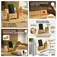 Plateau de table en bois personnalisé fait main Liviya Vintage - Produit promotionnel pour le bureau, idéal pour la rentrée scolaire et Noël