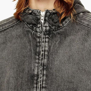 Chaqueta Vaquera con Capucha Extra Grande para Hombre KIVOTECH, Color Sólido, Casual, Resistente al Viento, Corte Regular, para Otoño - Product Image 6