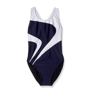 Traje de Baño de Una Pieza para Mujer, Cuello en V, Diseño Asimétrico con Bloques de Color, Secado Rápido, Spandex y Nailon - Product Image 1