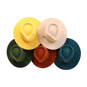 Chapeaux Fedora en feutre pour femmes, en laine australienne 100%, à large bord, style western moyen, multicolores, pour le printemps et l'extérieur, vente en gros - Product Image 1