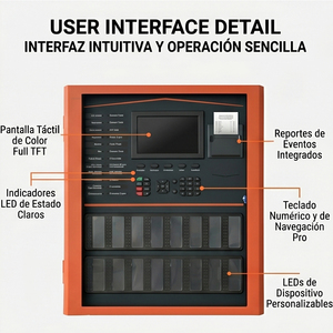Panel de Control de Alarma contra Incendios Inteligente de 6 Bucles Direccionables, Argentina, Brasil, Chile - Product Image 1