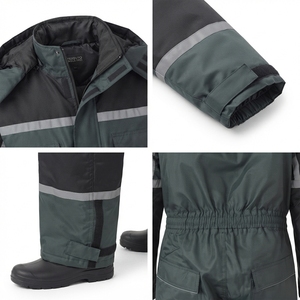 Men Waterproof Windproof Reflective Work Coverall High Visibility <b>Winter</b> Protection Abrasion Resistant Polyester Uniform - Product Image 6