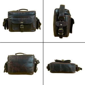 Madosh Brown <b>Leather</b> DSLR Camera Shoulder <b>Bag</b> — Durable <b>Messenger</b> Crossbody for Photographers - Product Image 2