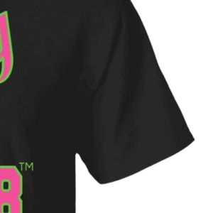 T-shirt brodé noir à manches courtes et col rond pour femme, motif poitrine Pretty Girl 08, haut décontracté en coton, style streetwear tendance - Product Image 3