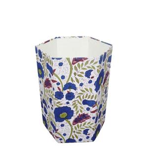 Cubo de basura decorativo para el hogar con tapa abierta, estampado floral, de cartón con tapa enrollable, para uso en interiores, en stock. - Product Image 1